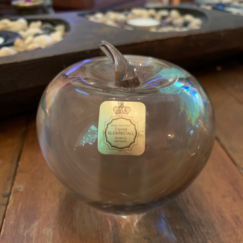Tiffany Co. Crystal Apple Paperweight